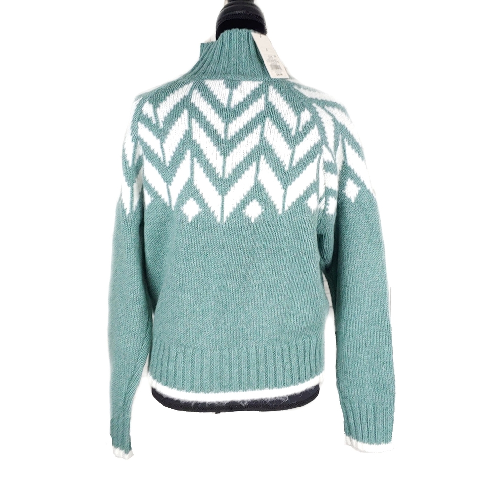 NWT A New Day Women's X-Small Fair Isle Turtleneck Pullover Green White Sw… - Picture 5 of 5